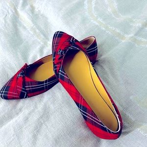 Talbots - Red Plaid Flats - size 8